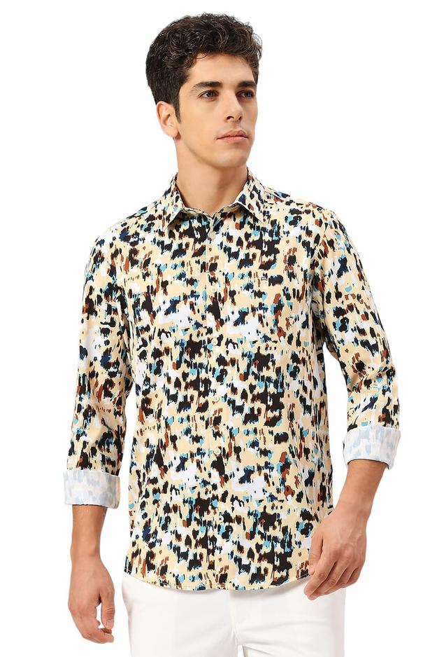 Slim Fit Polyester Printed Shirt