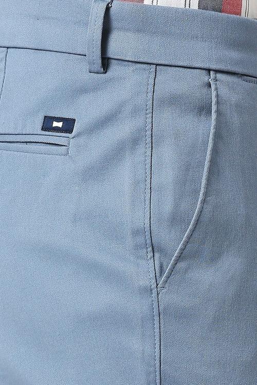 Tapered Fit Cotton Stretch Dobby Trousers