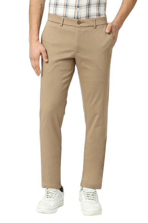 Tapered Fit Cotton Stretch Dobby Trousers