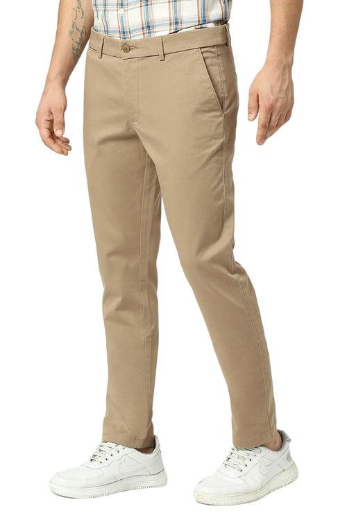 Tapered Fit Cotton Stretch Dobby Trousers