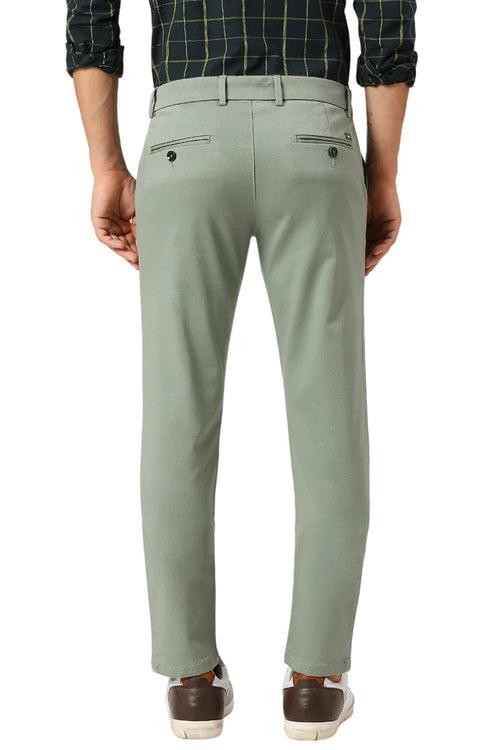 Tapered Fit Cotton Stretch Dobby Trousers