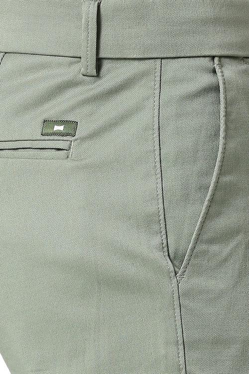 Tapered Fit Cotton Stretch Dobby Trousers