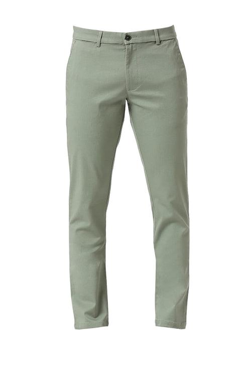 Tapered Fit Cotton Stretch Dobby Trousers