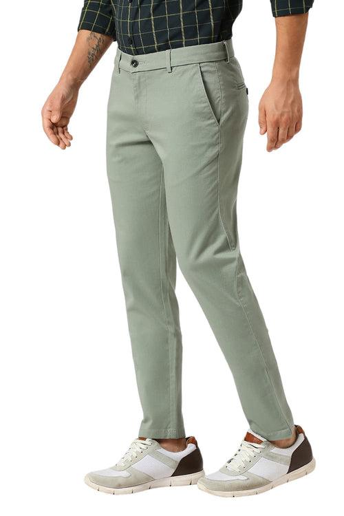 Tapered Fit Cotton Stretch Dobby Trousers