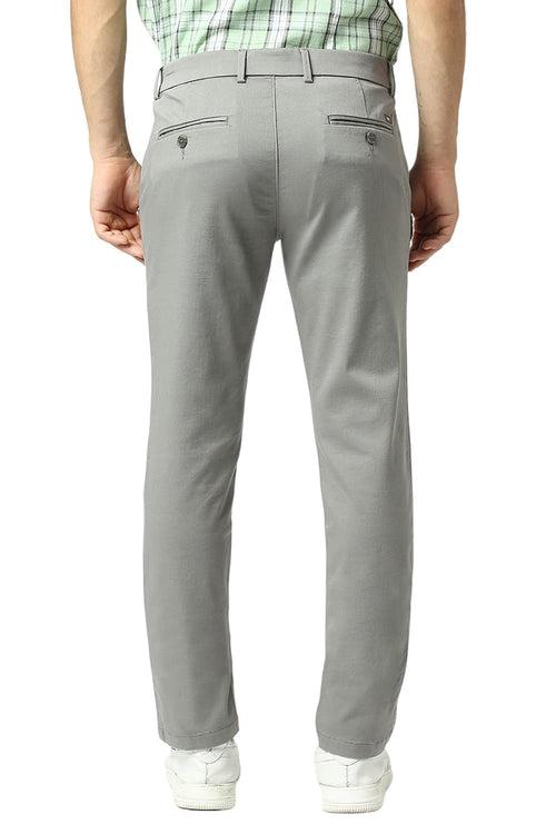 Tapered Fit Cotton Stretch Dobby Trousers