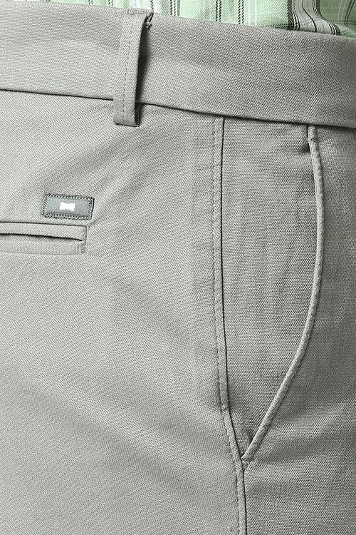 Tapered Fit Cotton Stretch Dobby Trousers