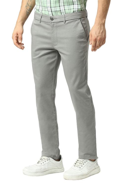 Tapered Fit Cotton Stretch Dobby Trousers