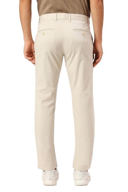 Tapered Fit Cotton Stretch Dobby Trousers