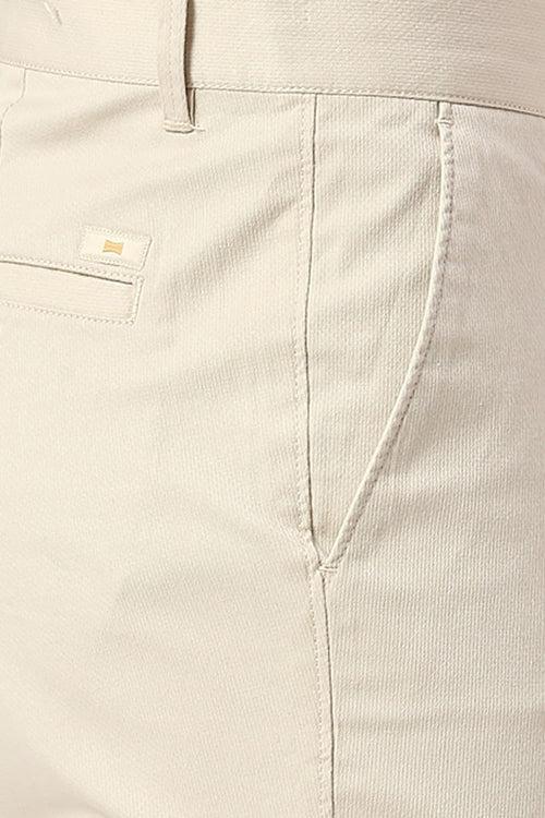 Tapered Fit Cotton Stretch Dobby Trousers