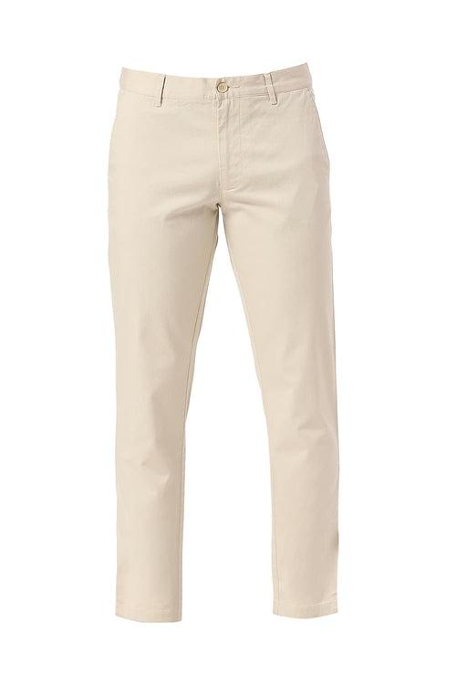 Tapered Fit Cotton Stretch Dobby Trousers