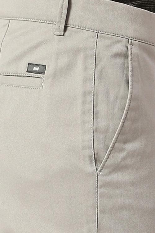 Tapered Fit Cotton Stretch Dobby Trousers