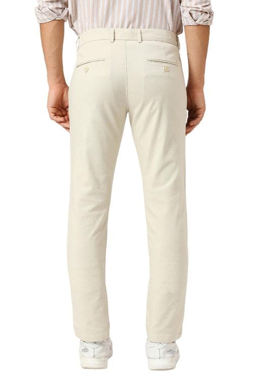 Tapered Fit Cotton Viscose Stretch Dobby Trousers