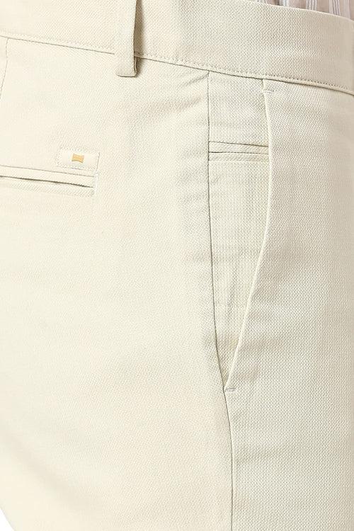 Tapered Fit Cotton Viscose Stretch Dobby Trousers