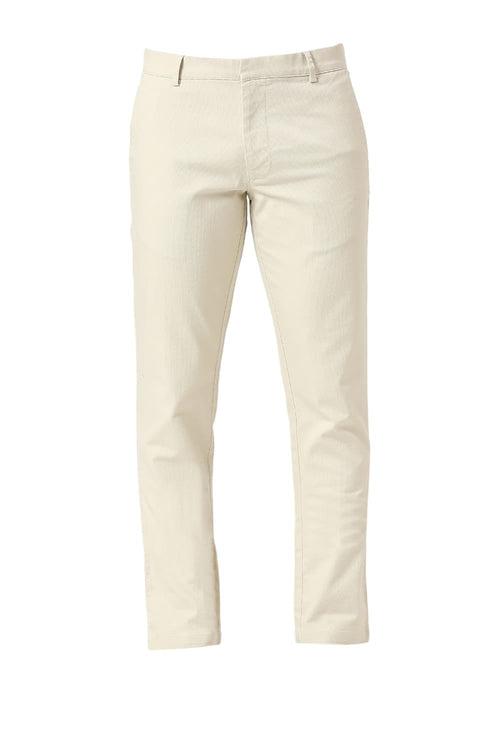 Tapered Fit Cotton Viscose Stretch Dobby Trousers