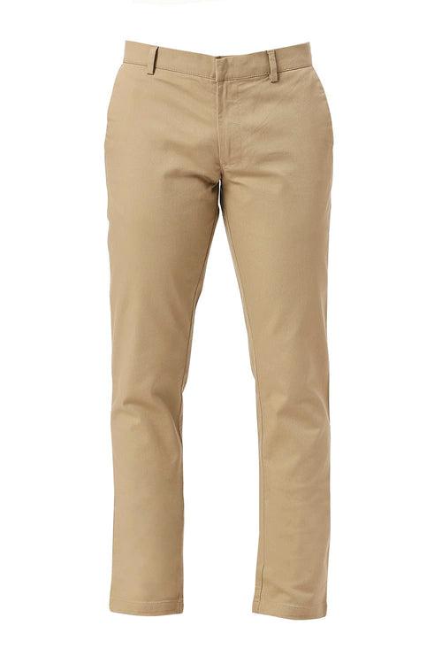 Tapered Fit Cotton Viscose Stretch Dobby Trousers