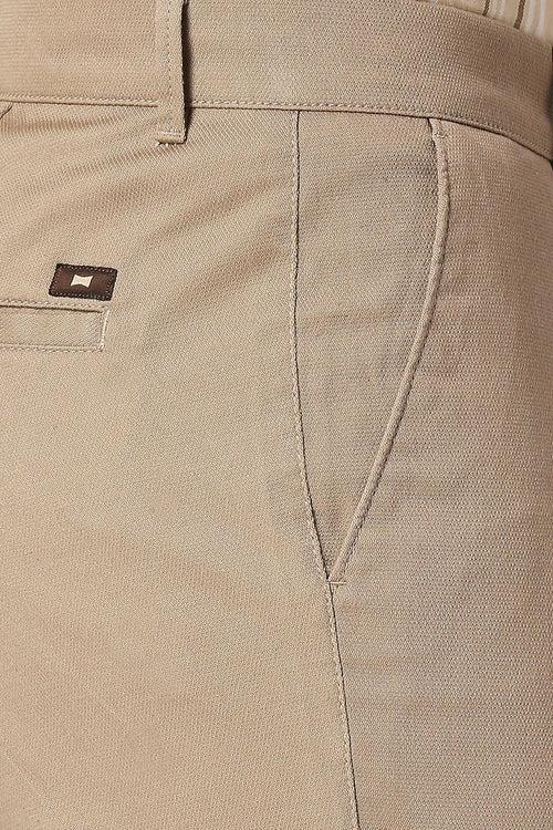 Tapered Fit Cotton Stretch Dobby Trousers