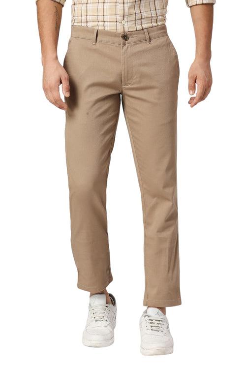 Tapered Fit Cotton Stretch Dobby Trousers