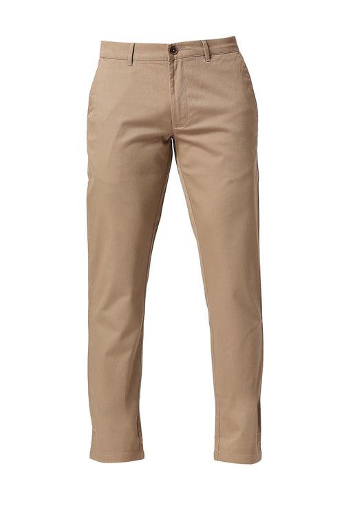 Tapered Fit Cotton Stretch Dobby Trousers