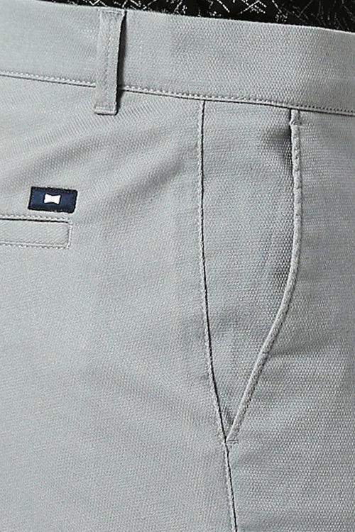 Tapered Fit Cotton Stretch Dobby Trousers