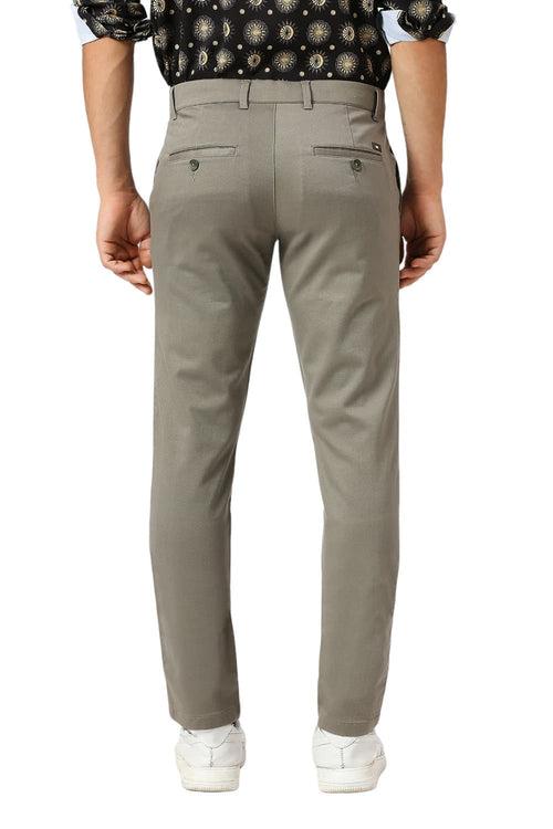 Tapered Fit Cotton Stretch Dobby Trousers