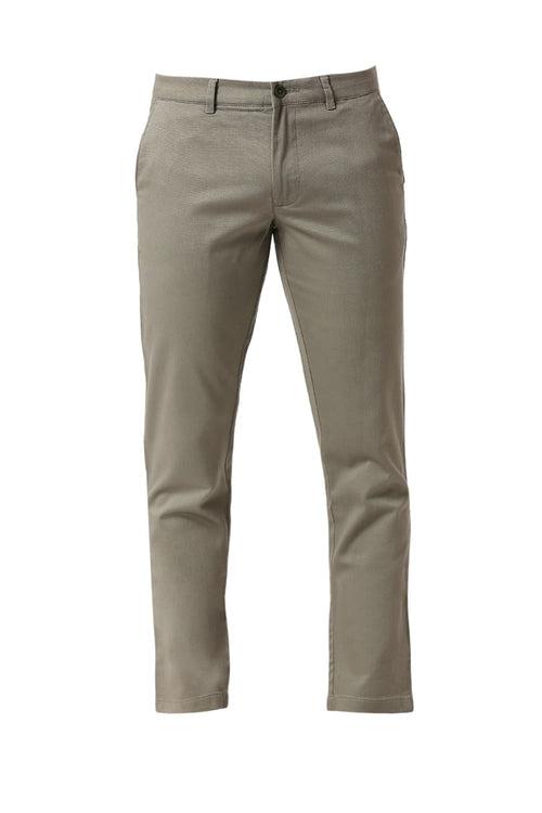 Tapered Fit Cotton Stretch Dobby Trousers