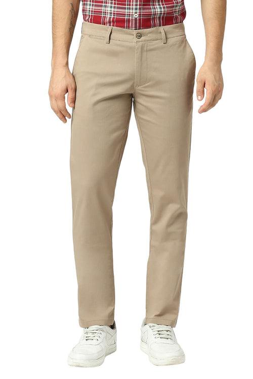 Tapered Fit Cotton Stretch Dobby Trousers