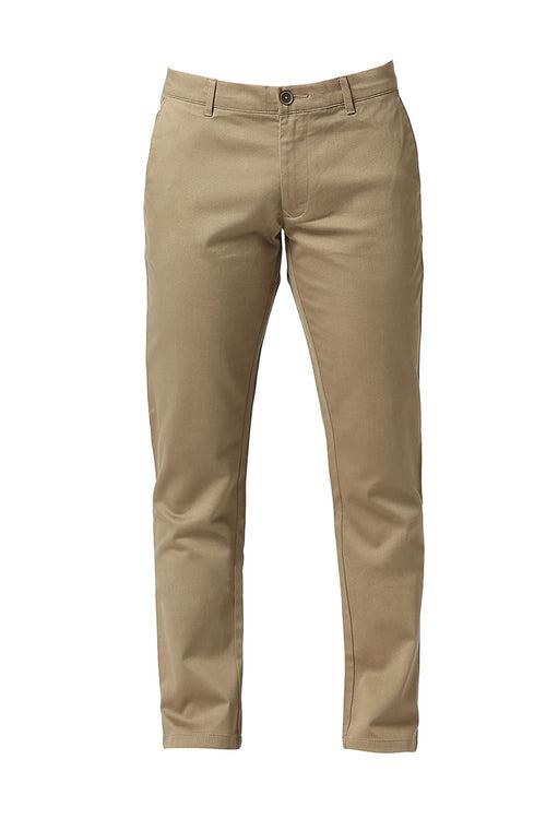 Tapered Fit Cotton Stretch Dobby Trousers