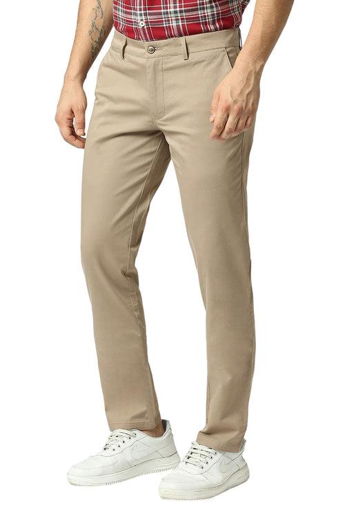 Tapered Fit Cotton Stretch Dobby Trousers