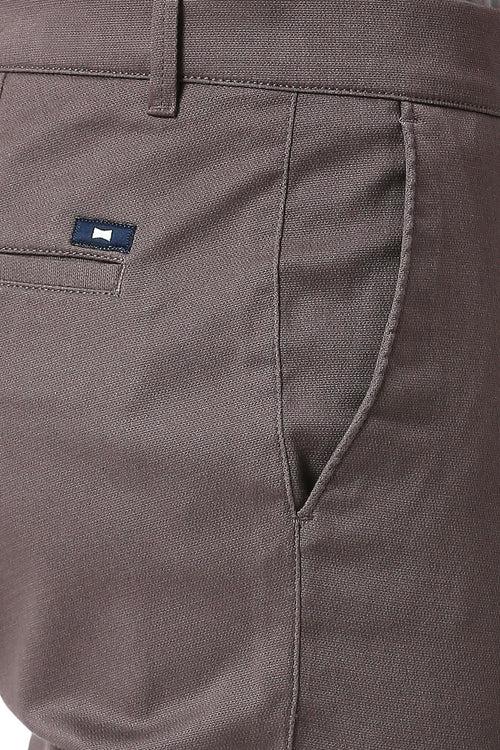 Tapered Fit Cotton Stretch Dobby Trousers