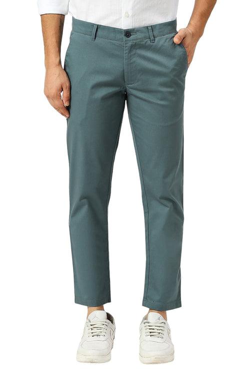 Tapered Fit Cotton Stretch Dobby Trousers