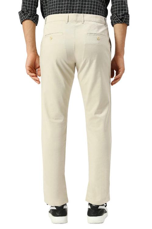 Tapered Fit Cotton Stretch Dobby Trousers