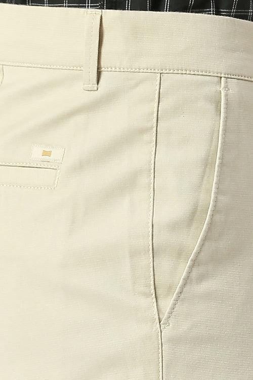 Tapered Fit Cotton Stretch Dobby Trousers