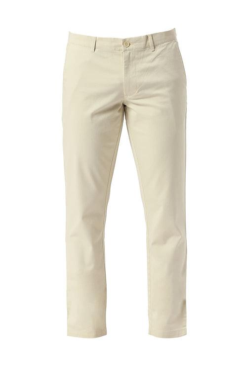 Tapered Fit Cotton Stretch Dobby Trousers