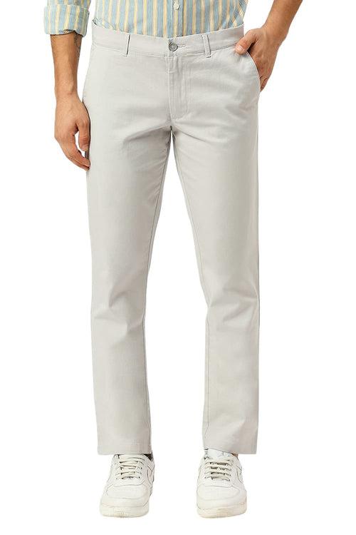 Tapered Fit Cotton Stretch Dobby Trousers