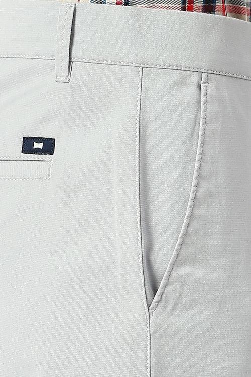 Tapered Fit Cotton Stretch Dobby Trousers