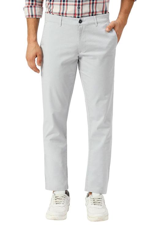 Tapered Fit Cotton Stretch Dobby Trousers