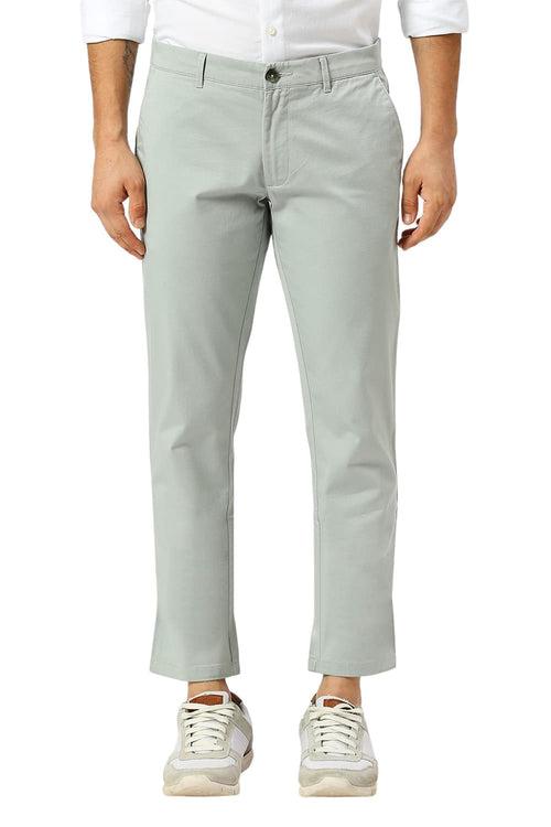 Tapered Fit Cotton Stretch Dobby Trousers