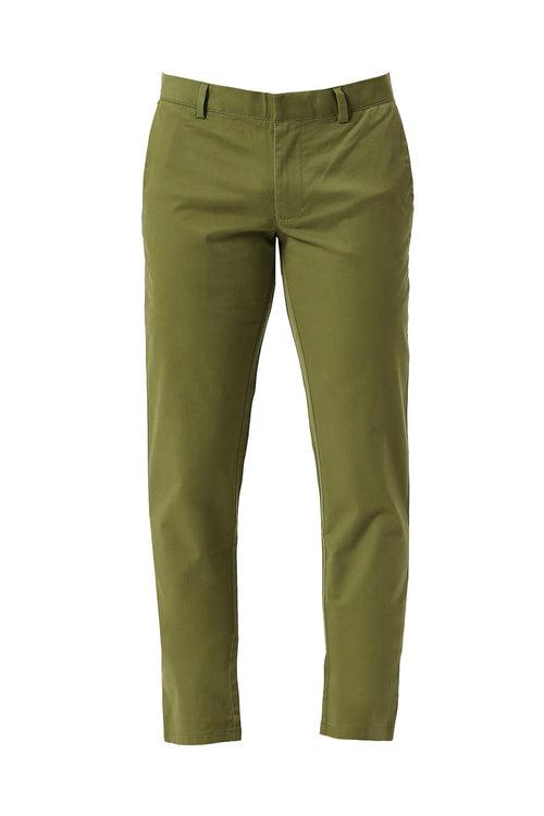 Tapered Fit Cotton Stretch Peach Twill Trousers