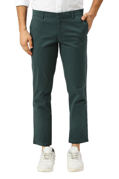 Tapered Fit Cotton Stretch Peach Twill Trousers