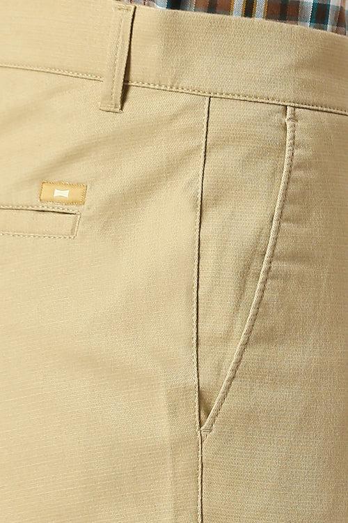 Tapered Fit Cotton Stretch Dobby Trousers