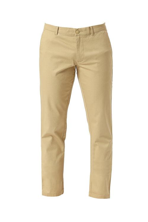 Tapered Fit Cotton Stretch Dobby Trousers