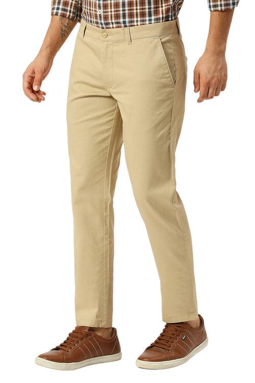 Tapered Fit Cotton Stretch Dobby Trousers