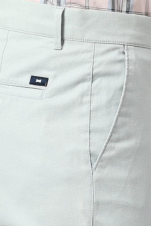 Tapered Fit Cotton Stretch Dobby Trousers