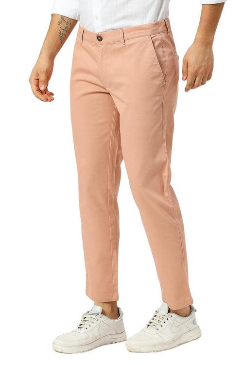 Tapered Fit Cotton Stretch Dobby Trousers