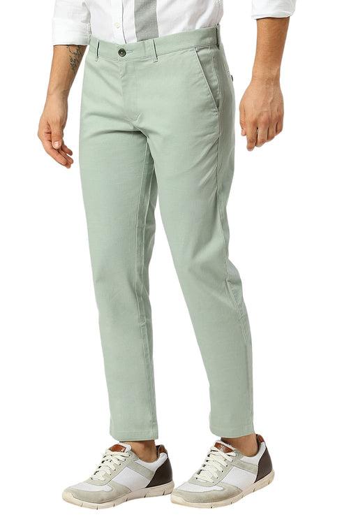 Tapered Fit Cotton Stretch Dobby Trousers