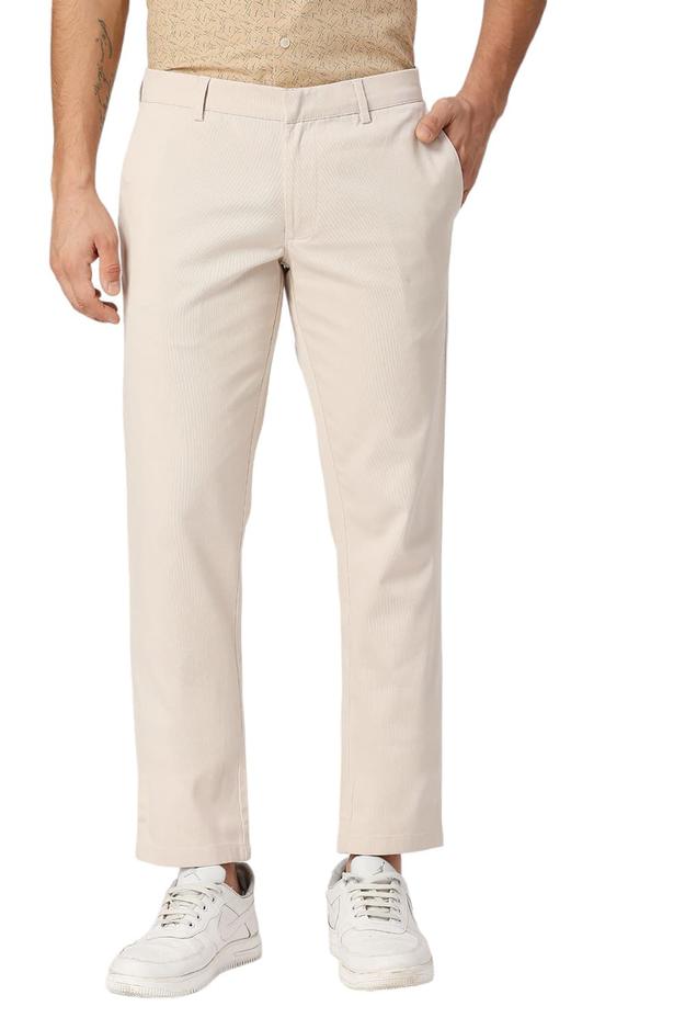 Tapered Fit Cotton Stretch Dobby Trousers