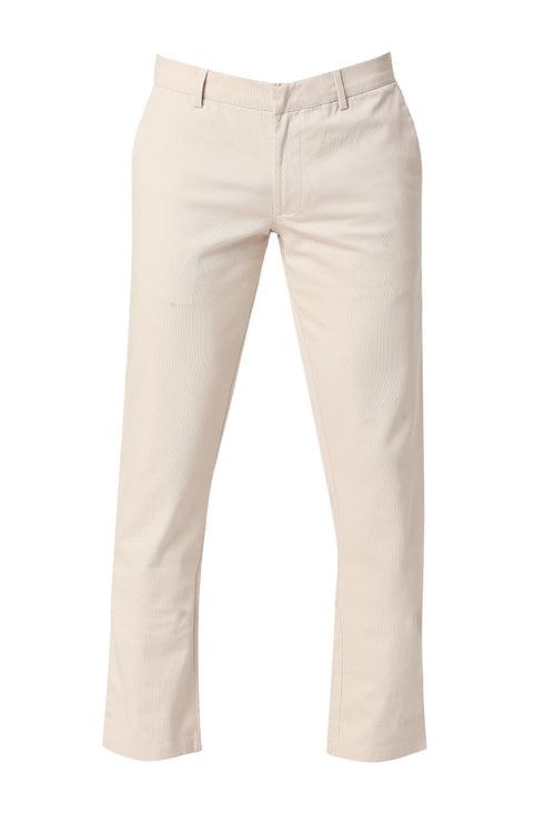 Tapered Fit Cotton Stretch Dobby Trousers