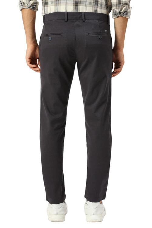 Tapered Fit Cotton Stretch Dobby Trousers