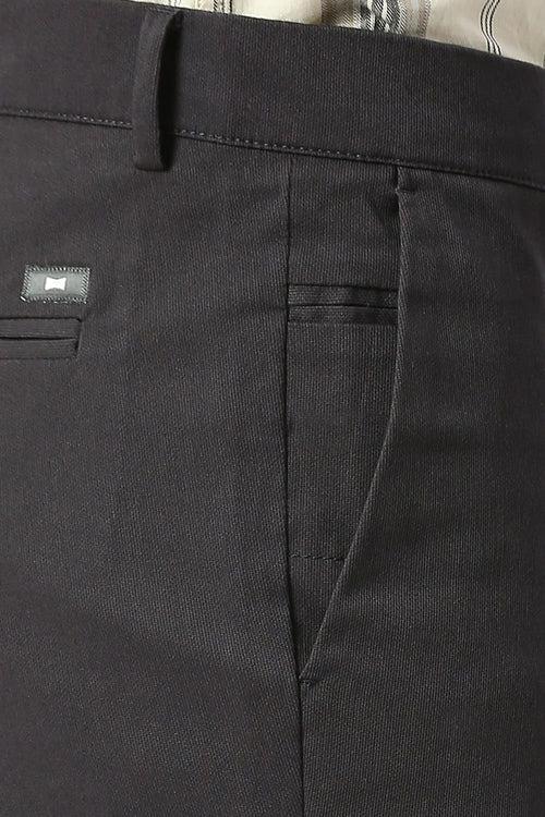 Tapered Fit Cotton Stretch Dobby Trousers