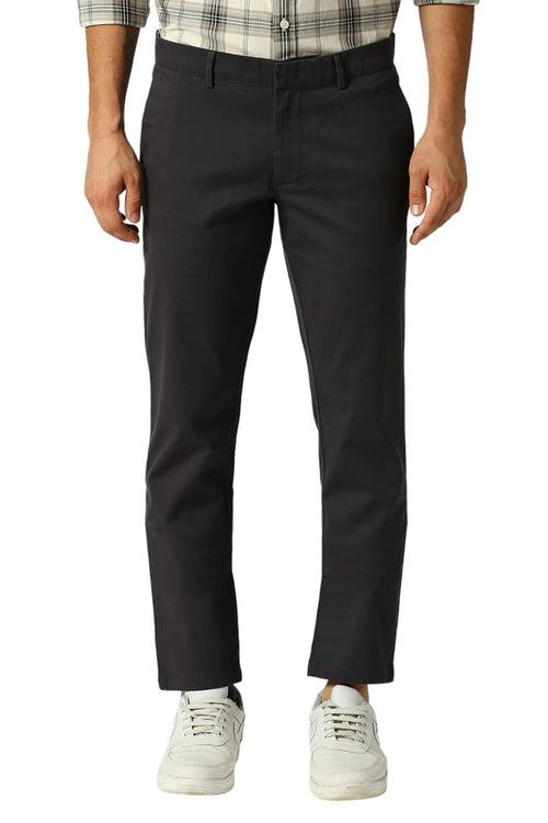 Tapered Fit Cotton Stretch Dobby Trousers